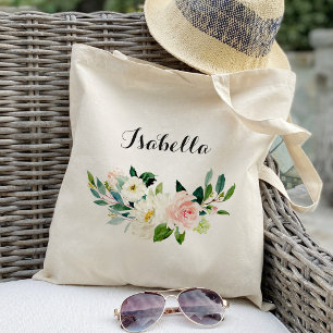 Sac fourre-tout floral personnalisé Demoiselle d'h