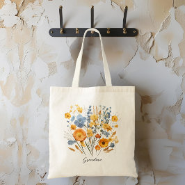 Sac fourre-tout floral personnalisé pour grand-mèr