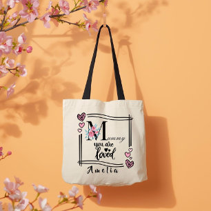 Sac fourre-tout floral personnalisé pour maman