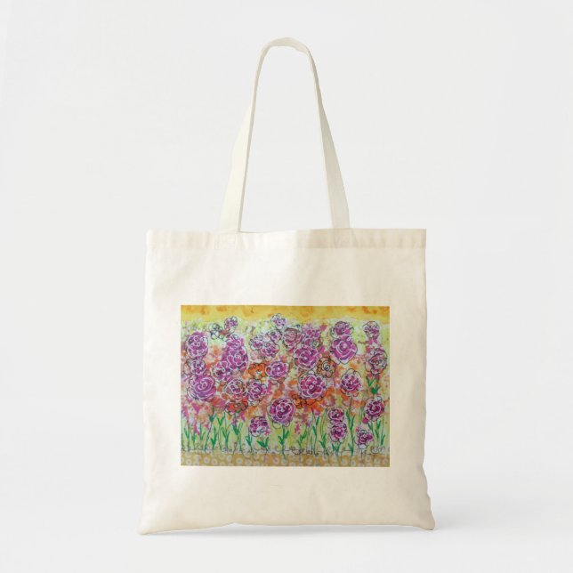 Sac fourre-tout floral rose (Devant)