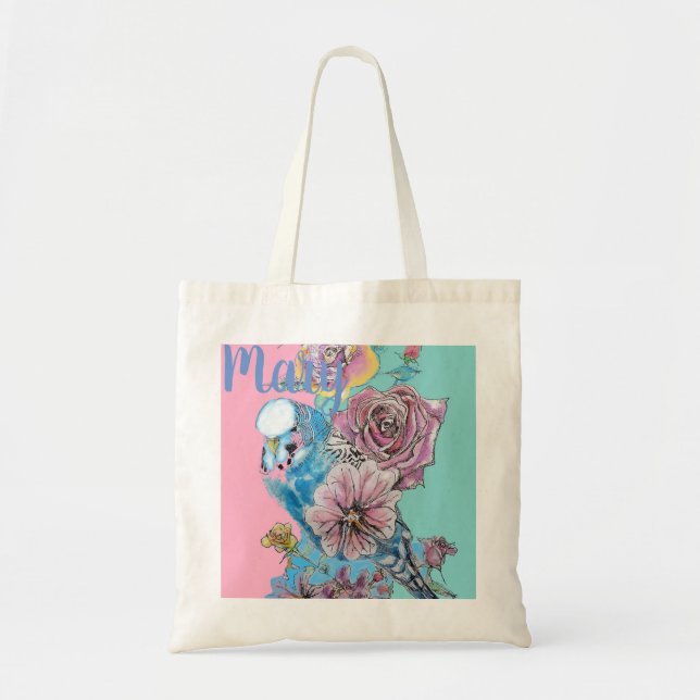 Sac fourre-tout floral Rose à fleurs de bougie ble (Devant)