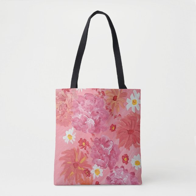 Sac fourre-tout floral Rose coucher de soleil (Devant)