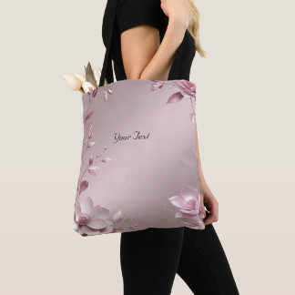 Sac fourre-tout floral rose délicat