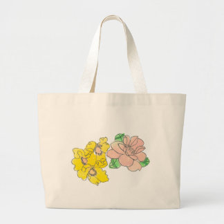 Sac fourre-tout floral rose et jaune