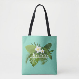 Sac fourre-tout floral tropical personnalisé au