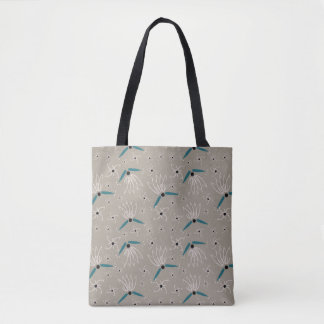 Sac fourre-tout floral - Turquoise & beige sur Tau