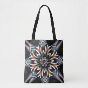 sac fourre-tout fractal aux fleurs de cristal