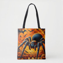 Sac fourre-tout géante araignée, chauves-souris et