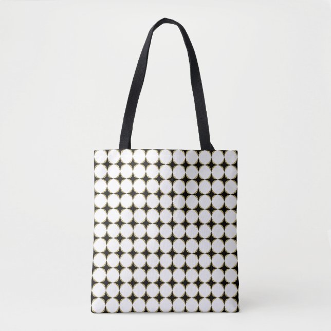 Sac fourre-tout géométrique noir, blanc et or (Devant)