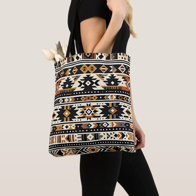 Sac fourre-tout géométrique tribal en gras (De près)