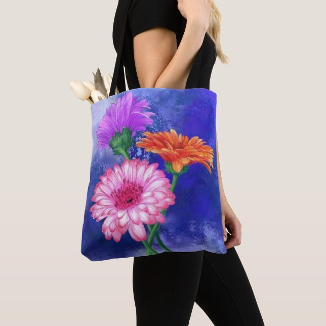 Sac fourre-tout Gerberas à trois couleurs (De près)