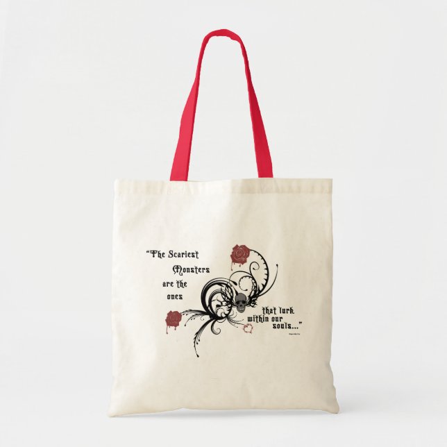Sac fourre-tout gothique effrayant à citation (Devant)