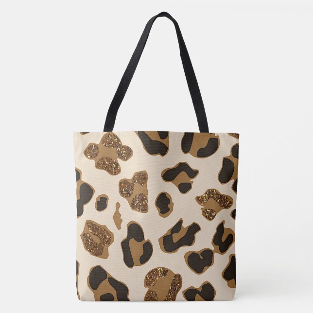 Sac fourre-tout grand  de parties scintillant tan  (Devant)