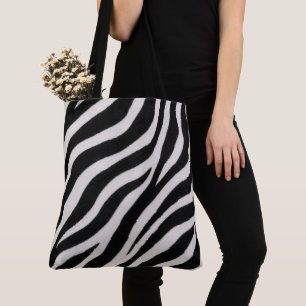Sac fourre-tout grand format à motif zèbre élégant
