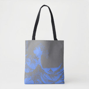 Sac fourre-tout Grande vague bleu & gris