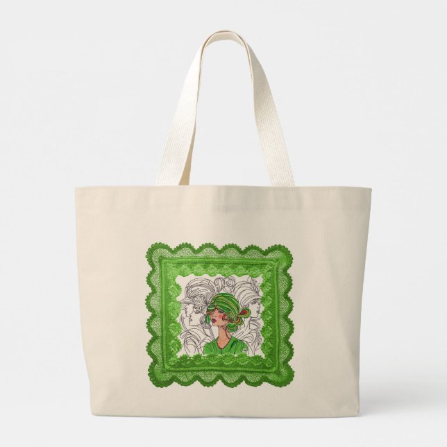 Sac fourre-tout Green Flapper Girl (Dos)