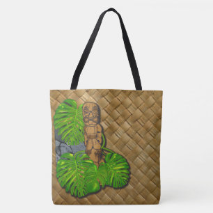 Sac fourre-tout hawaïen à impression de Tiki
