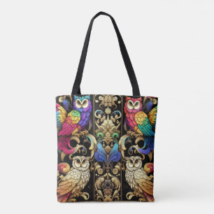 Sac fourre-tout Hibou arc-en-ciel Art Déco