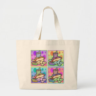 Sac fourre-tout - Hot Dog Pop Art avec des frites