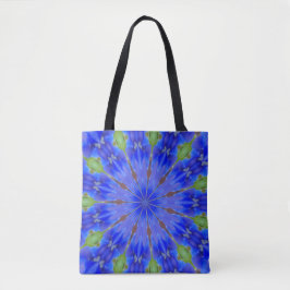 Sac fourre-tout imprimé kaléidoscope bleu
