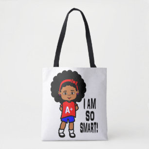 Sac fourre-tout intelligent heureux à fille