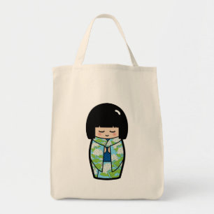 Sac fourre-tout japonais (bleu) à poupée de Kawaii