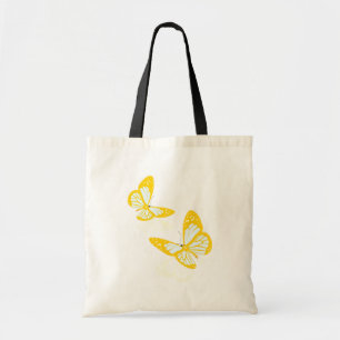 Sac fourre-tout jaune à deux papillons