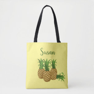 Sac fourre-tout jaune ananas tropical