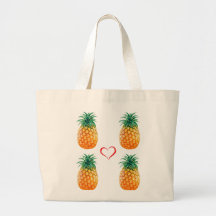 Sac fourre-tout jaune mûr mignon à ananas