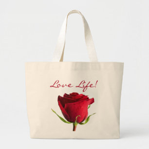 Sac fourre-tout Jumbo de la toile de la Rose rouge