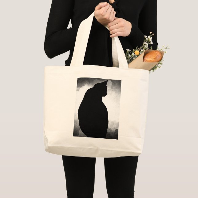 Sac fourre-tout Jumbo Silhouette Chat Noir (Devant (produit))