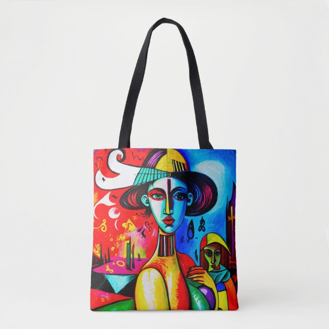 Sac fourre-tout Lady Cubisme élégant (Devant)