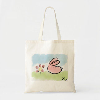 Sac fourre-tout - lapin et fleur