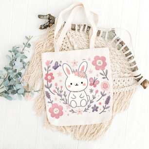 Sac fourre-tout lapin floral fantaisiste