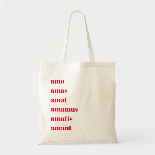 Sac fourre-tout latin, Amo Amas Amat, Thème School (Devant)