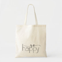 Sac fourre-tout Lettré À La Main Tellement Heureux
