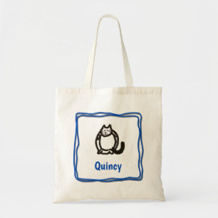 Sac fourre-tout - Lettre de chat Q avec nom dans l