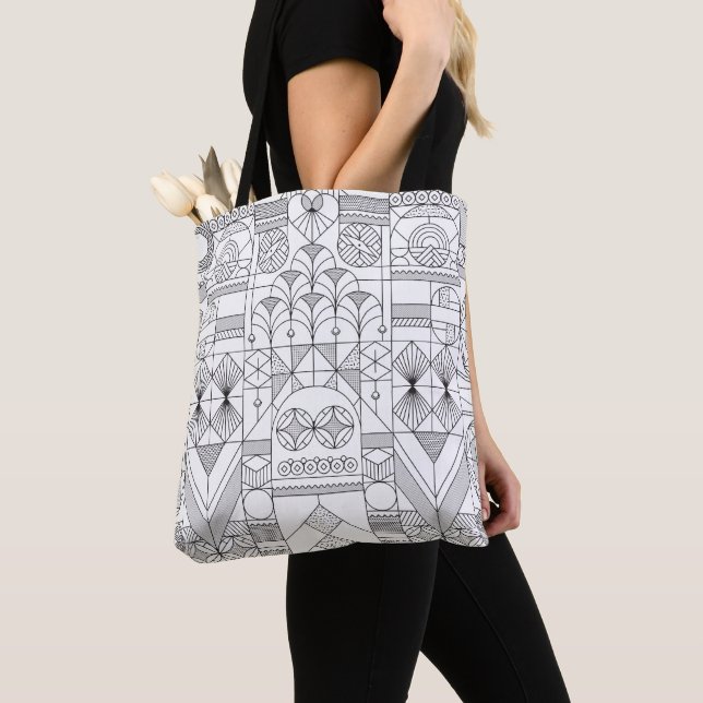 Sac fourre-tout Lignes de symétrie Art Déco (De près)