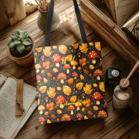 Sac fourre-tout Magie des champignons avec motif d