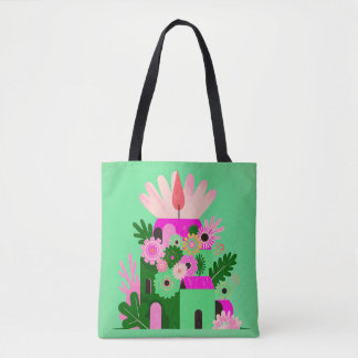 Sac fourre-tout Maison Florale Verte