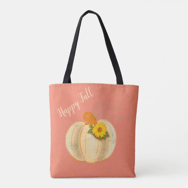 Sac fourre-tout Marché de citrouille blanche Joyeu (Dos)