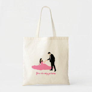Sac fourre-tout mariage de couple de dessin animé