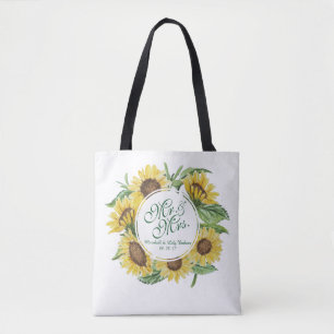 Sac fourre-tout Mariage de couronnes de tournesol 