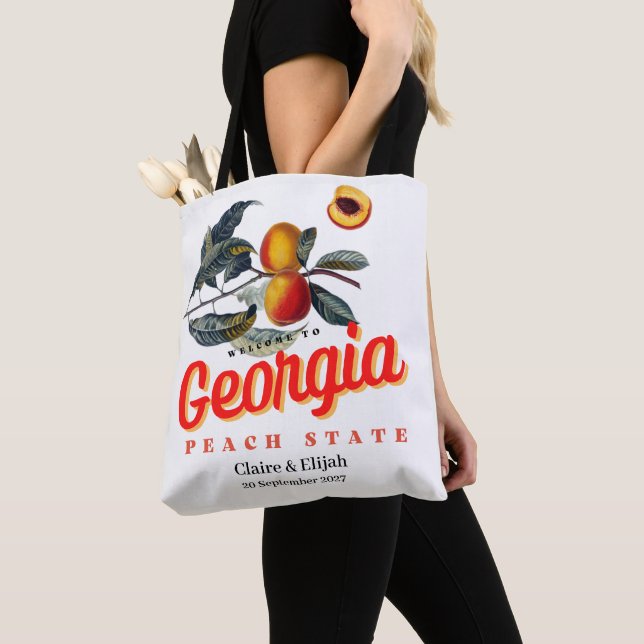 Sac fourre-tout Mariage de Peach State Georgia (De près)