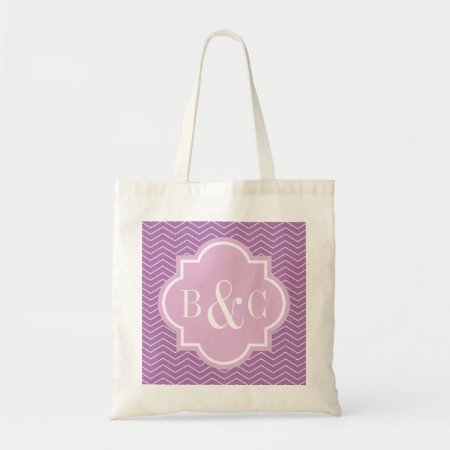 Sac fourre-tout mariage monogramme personnalisé de (Devant)