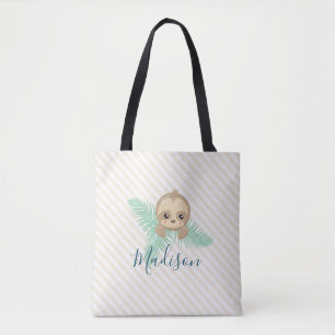 Sac fourre-tout mignon à monogramme de paresse de