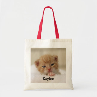 Sac fourre-tout mignon personnalisé à chaton de