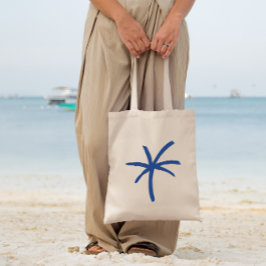 Sac fourre-tout moderne de palmiers peints en bleu