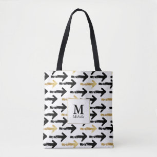 Sac fourre-tout Monogramme Arrow Noir & Or