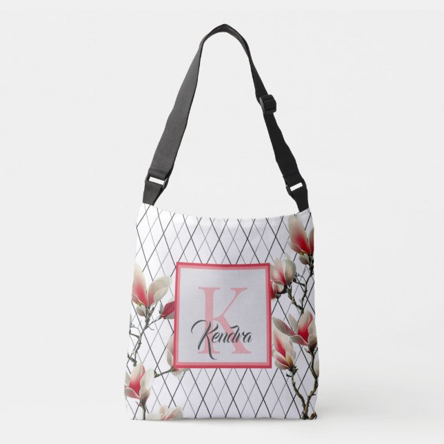 Sac fourre-tout Monogramme Blanc Et Rose Personnal (Devant)